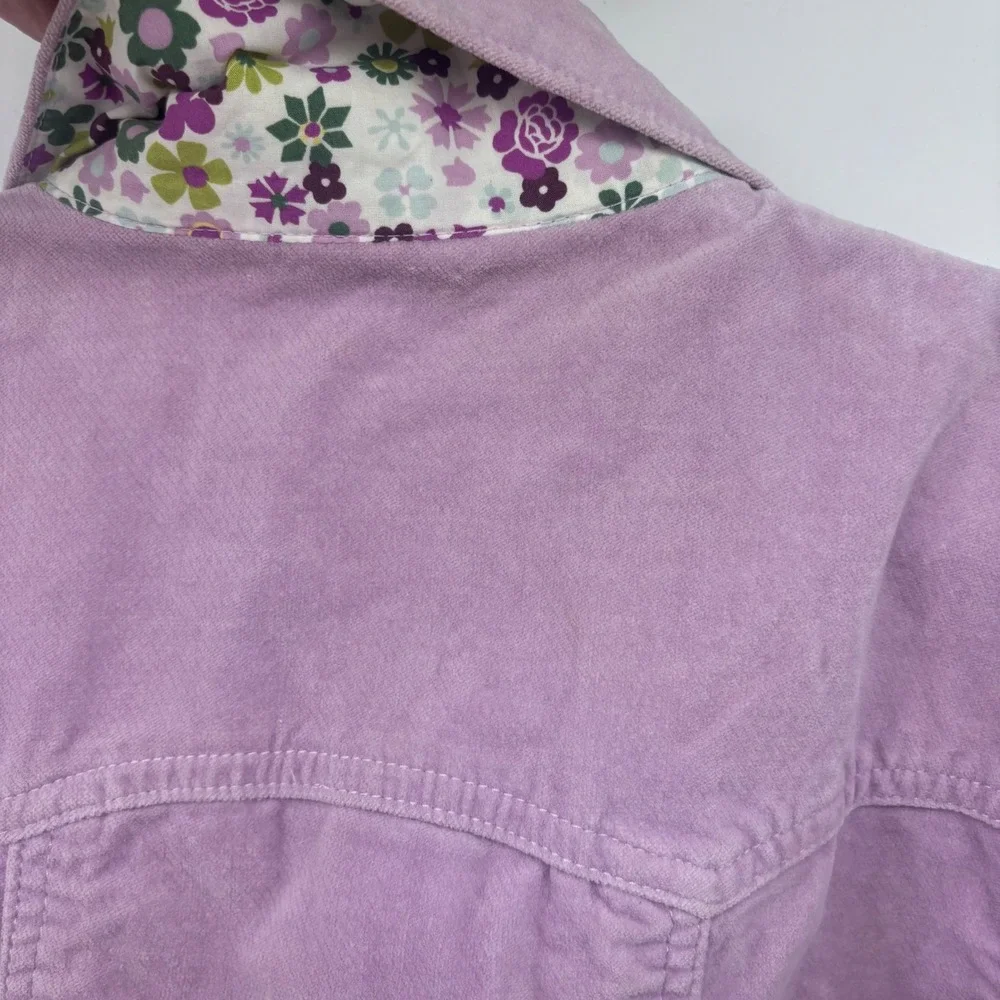 GAP‎ Kids Corduroy Jacket Lilac Purple Flower Print Lining Size XXL (14-16)